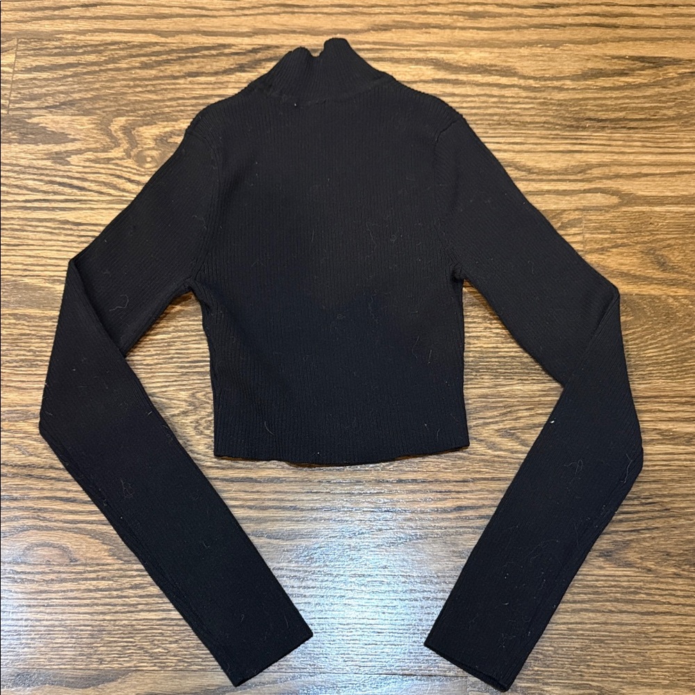 H&M Black Ribbed Knit Sweater